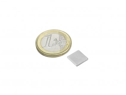 Neodymový magnet hranol 10x10x1 mm, Neodym, N42, poniklovaný