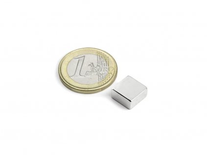 Neodymový magnet hranol 10x10x5 mm, Neodym, N42, poniklovaný