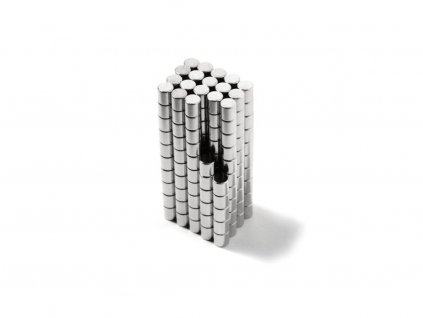 Neodymový magnet válec D 2x2 mm, Neodym, N48, poniklovaný