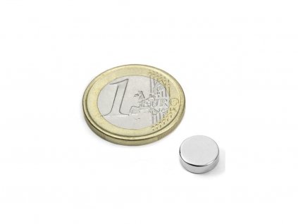 Neodymový magnet válec D 9x3 mm, Neodym, N52, poniklovaný