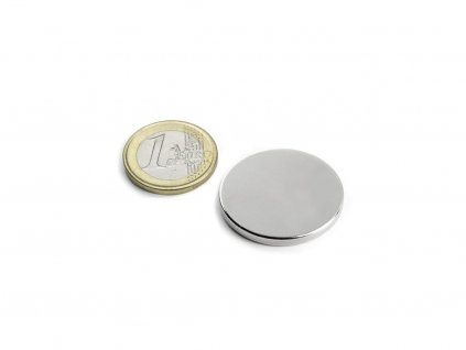 Neodymový magnet válec D 30x3 mm, Neodym, N45, poniklovaný