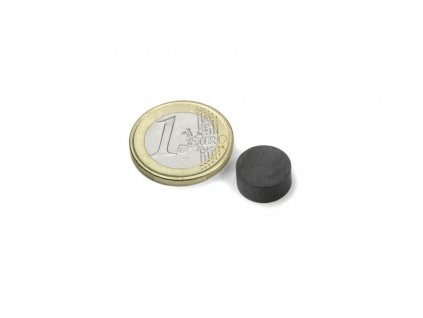 Feritový magnet válec D 12x5 mm, Ferit, Y35, bez povrchové úpravy