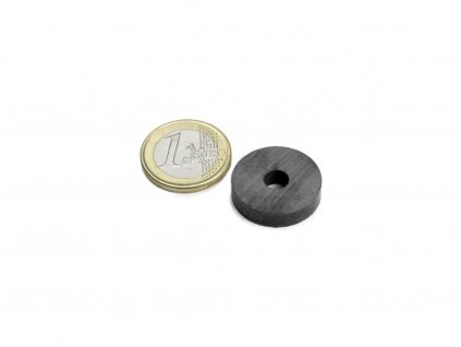 Feritový magnet mezikruží D 22/6 mm, H 5 mm, Ferit, Y35, bez povrchové úpravy