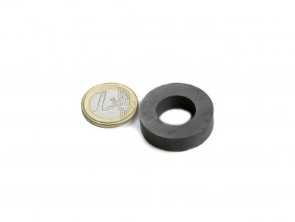 Feritový magnet mezikruží D 30/16 mm, H 8 mm, Ferit, Y35, bez povrchové úpravy