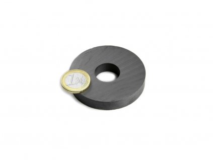 Feritový magnet mezikruží D 60/20 mm, H 10 mm, Ferit, Y35, bez povrchové úpravy