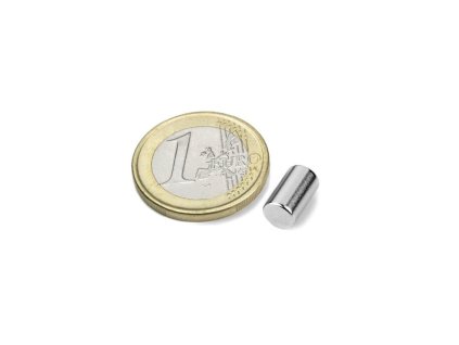 Neodymový magnet válec D 6x10 mm, Neodym, N40,poniklovaný