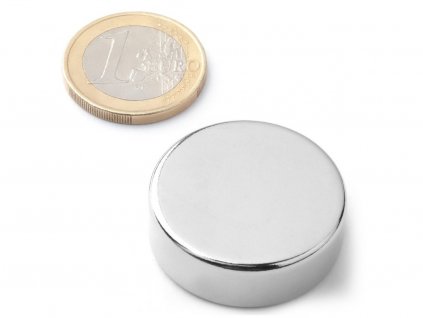 Neodymový magnet válec D 30x10 mm, Neodym, N45, poniklovaný