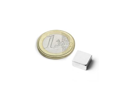 Neodymový magnet hranol 10x10x3 mm, Neodym, N42, ponikelovaný
