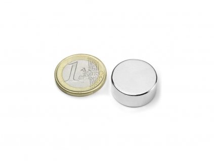 Neodymový magnet valec D 20x9 mm, Neodym, N42, ponikelovaný