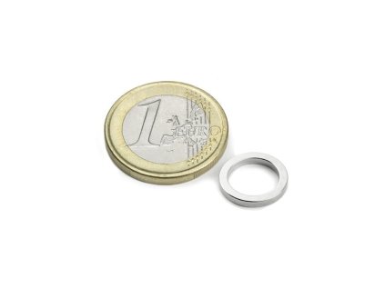 Neodymový magnet medzikružie D 12/9 mm, H 1.5 mm, Neodym, N45, ponikelovaný