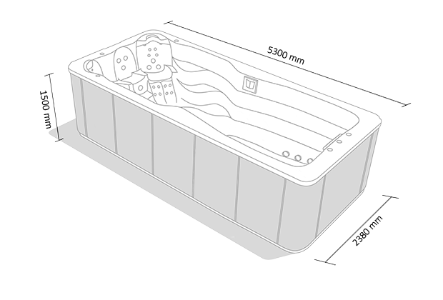 Rozměry Swim Spa Mollus XXL
