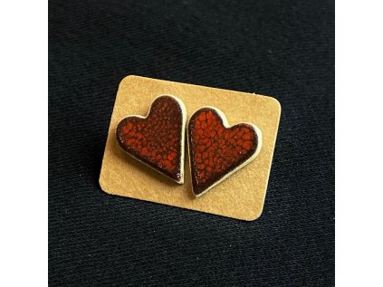 Srdce náušnice červená