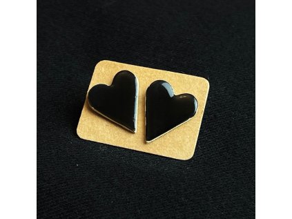 Srdce náušnice černá