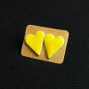 Srdce náušnice žlutá