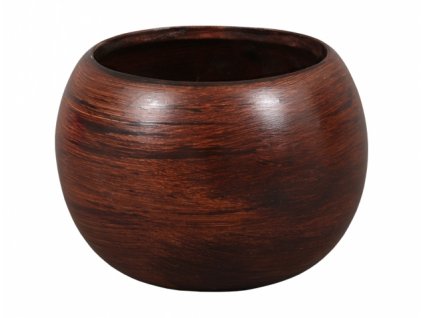 Obal na květník MANES WOOD keramický hnědý matný d13x13cm