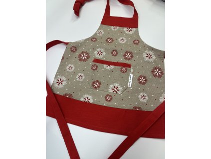 Dětská vánoční zástěra s vločkami