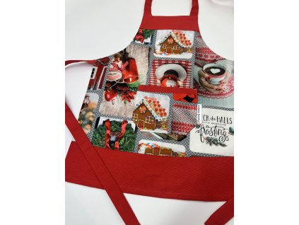 Dětská zástěra s perníkovou chaloupkou