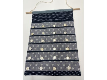 Adventní kalendář s kapsičkami - modrý/růžový