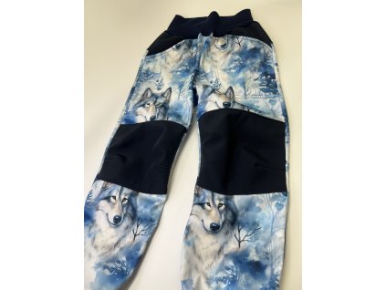 Softshellové kalhoty - vel. 98 - vlci