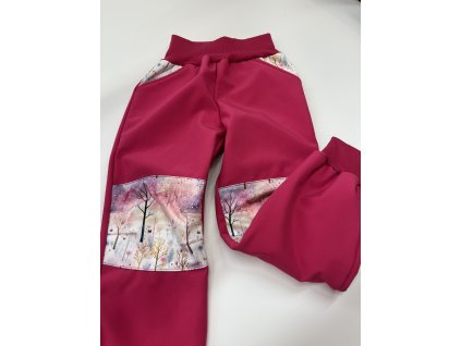 Softshellové kalhoty - vel. 92 - růžové
