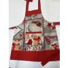 Dětská vánoční zástěra - červená