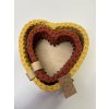 Pletený košík ve tvaru srdce - žlutý