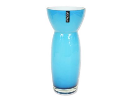 Skleněná váza Stardeco Sapien modrá 33 cm