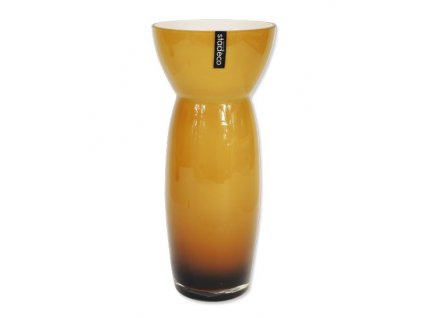 Skleněná váza Stardeco Sapien hnědá 33 cm