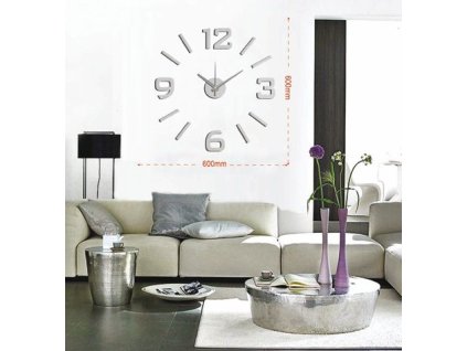 Nástěnné nalepovací hodiny Stardeco HM-10EM001S stříbrné