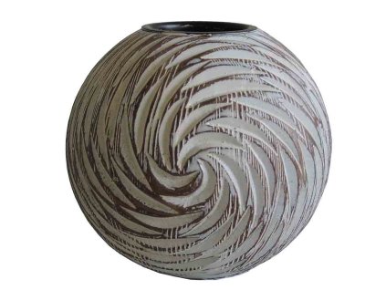 Polyresinový svícen Stardeco světlý se vzorem 10 cm