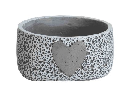 Miska se srdcem - cement 17,5 cm