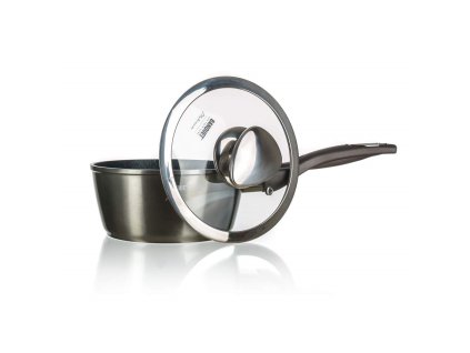BANQUET Rendlík s nepřilnavým povrchem METALLIC PLATINUM 16 x 7,5 cm, 1,25 l, s poklicí