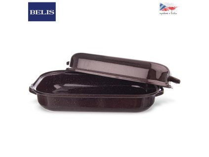 Pekáč smalt hnědý BELIS 32,5 x 20,5 cm s víkem