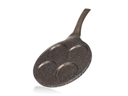 BANQUET Pánev na 4 lívance s nepřilnavým povrchem GRANITE Dark Brown 26 cm