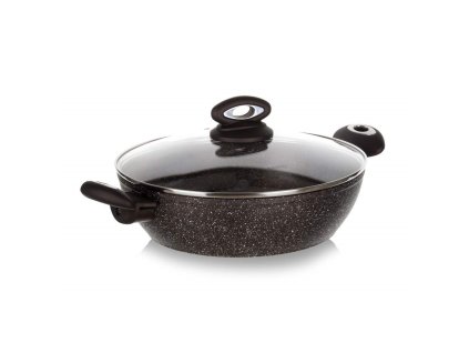 BANQUET Pánev Paella s nepřilnavým povrchem PREMIUM Dark Brown 28 x 7,5 cm, s poklicí
