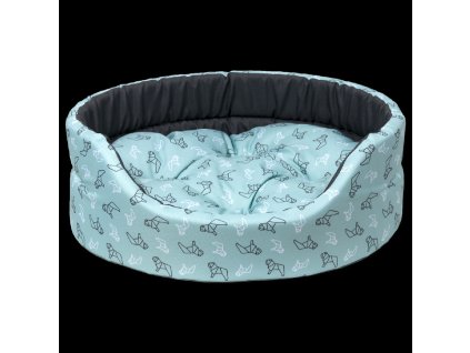 0204452 pelech dog fantasy oval 60x51x17cm origami pes tyrkysovy