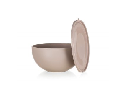 BANQUET Miska plastová s víkem CULINARIA průměr 20,7 cm. 2,5 l, hnědá