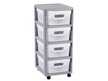 Komoda se šuplíky Curver INFINITY 4x11L bílé děrované 04356-Y36