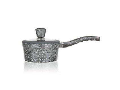 BANQUET Rendlík s nepřilnavým povrchem GRANITE 16 cm, se skleněnou poklicí