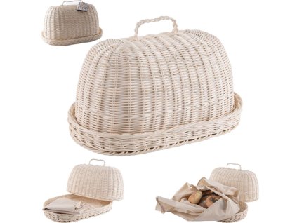 Chlebovka rattan ovál + utěrka