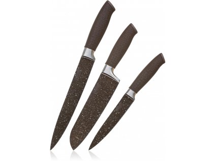 BANQUET Sada nožů s nepřilnavým povrchem 3ks PREMIUM DARK BROWN