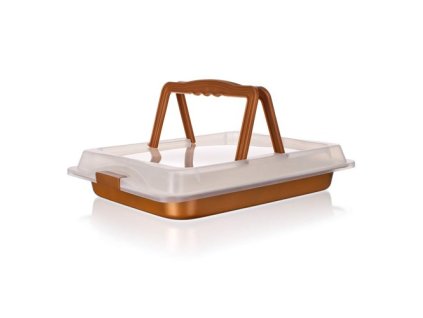 BANQUET Plech s keramickým povrchem GOURMET CERAMIA 42 x 29 x 4 cm, s víkem