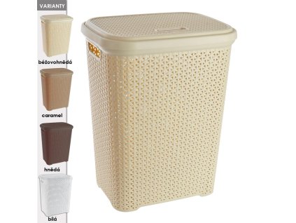 Koš prádelní s víkem UH RATAN - HOBBY bílý