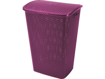 Curver koš na špinavé prádlo Y STYLE RATTAN 55l - lila