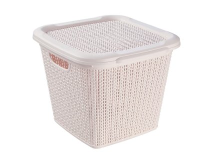 Brilanz Box ratanový s víkem 15 l, 30 x 30 x 27,5 cm, krémový