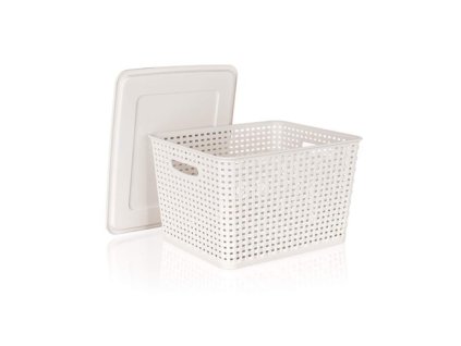 BANQUET Úložný box rattan 10 L s víkem, creamy