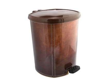 Plastový odpadkový koš 20 l kůže tmavě hnědá