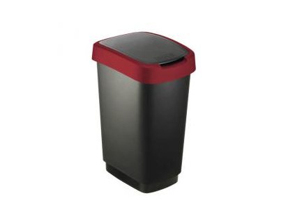 Odpad. koš TWIST 10l černý/červený - výklopný