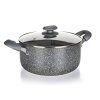 BANQUET Hrnec s nepřilnavým povrchem GRANITE PR 24 x 11 cm, se skleněnou poklicí