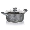 BANQUET Hrnec s nepřilnavým povrchem GRANITE PR 18 x 8,5 cm, se skleněnou poklicí